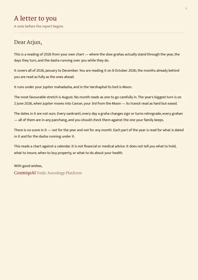 Annual Prediction report, sample page 3