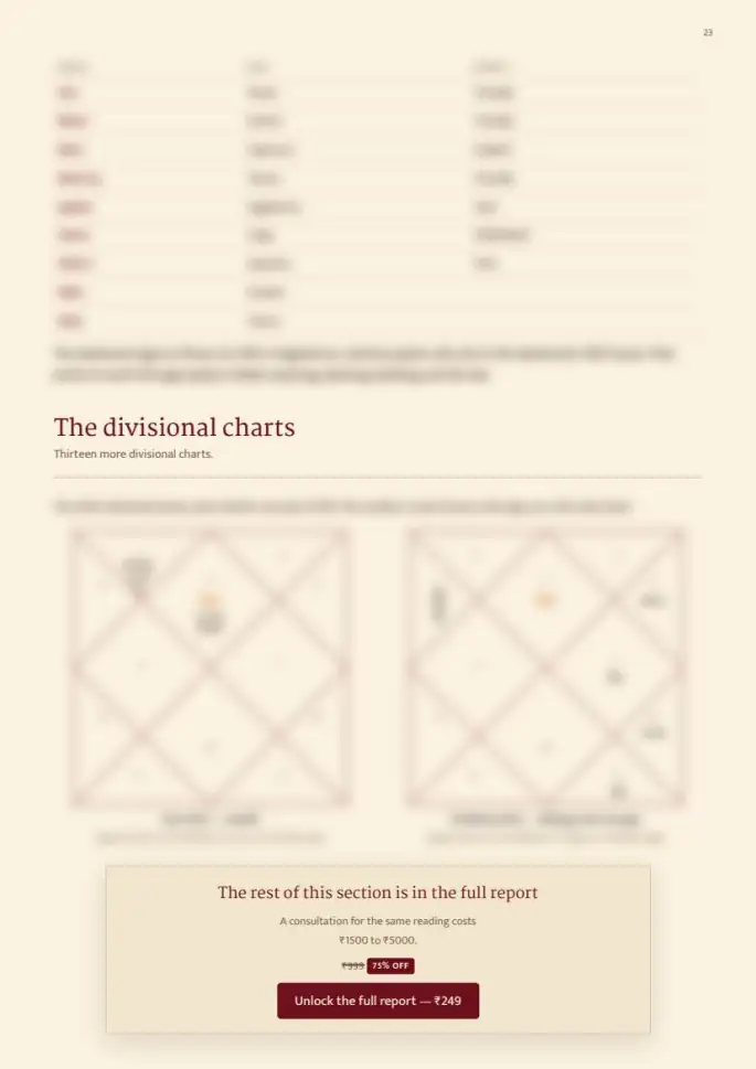 Page 23, blurred — it comes with the report