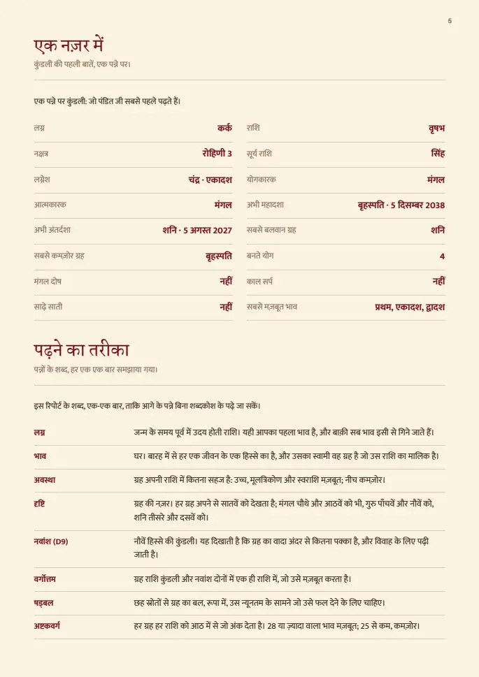 नमूना रिपोर्ट का पन्ना 6