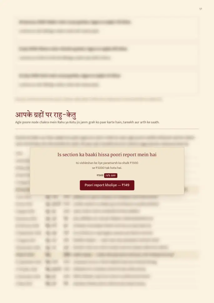 Page 17, blurred — it comes with the report