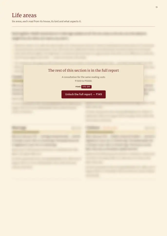 Page 19, blurred — it comes with the report