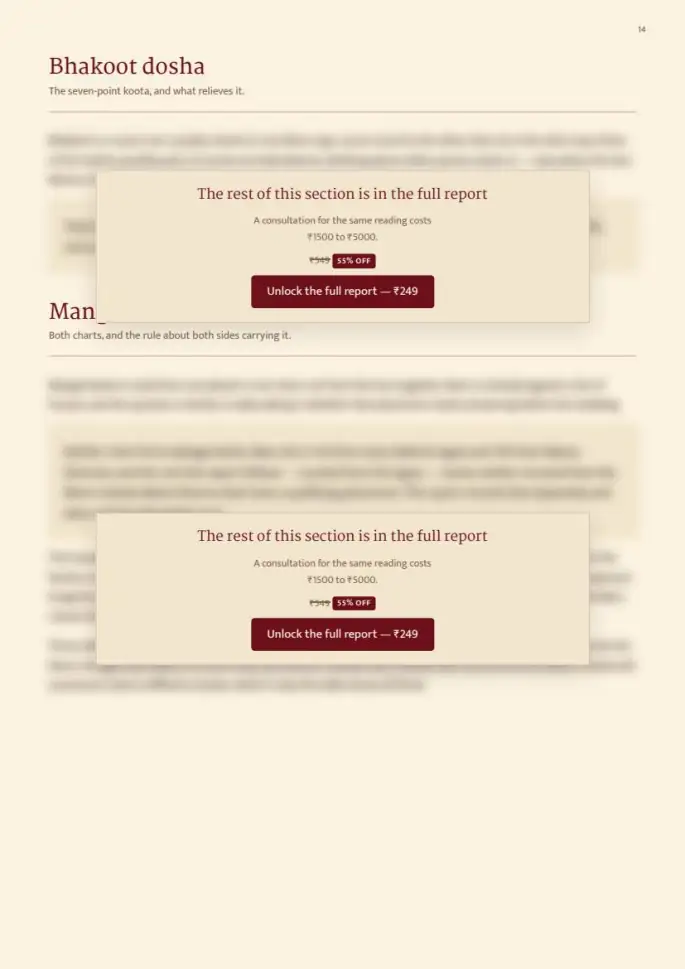 Page 14, blurred — it comes with the report