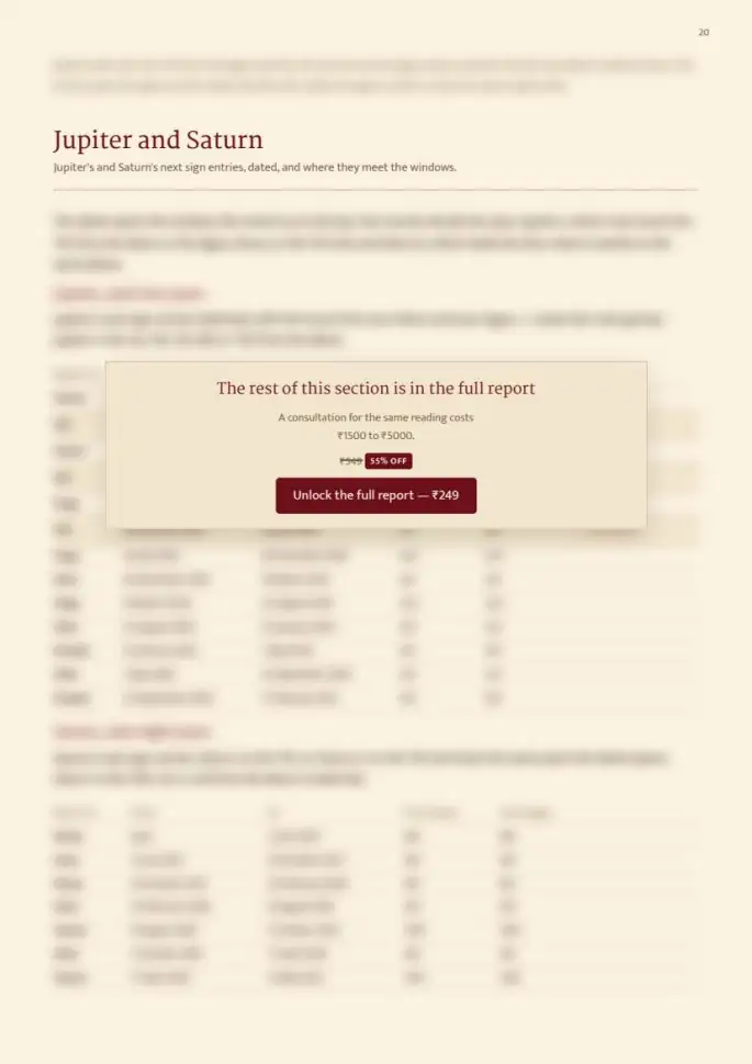 Page 20, blurred — it comes with the report