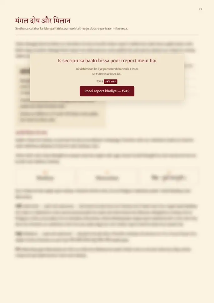 Page 23, blurred — it comes with the report