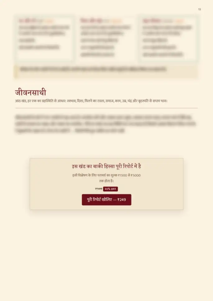 पन्ना 13, धुँधला — रिपोर्ट के साथ मिलता है