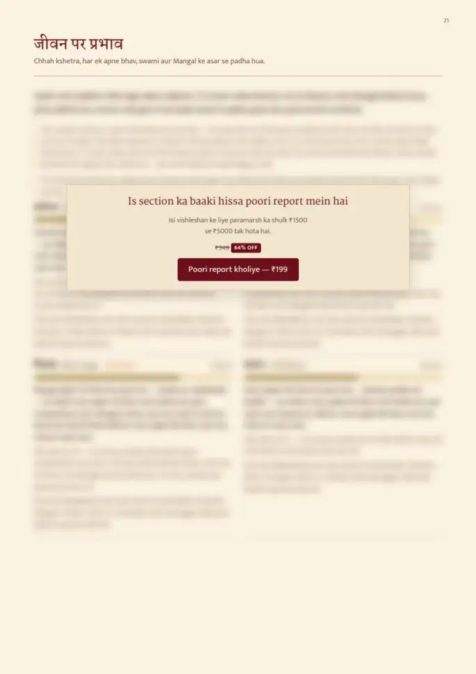 Page 21, blurred — it comes with the report