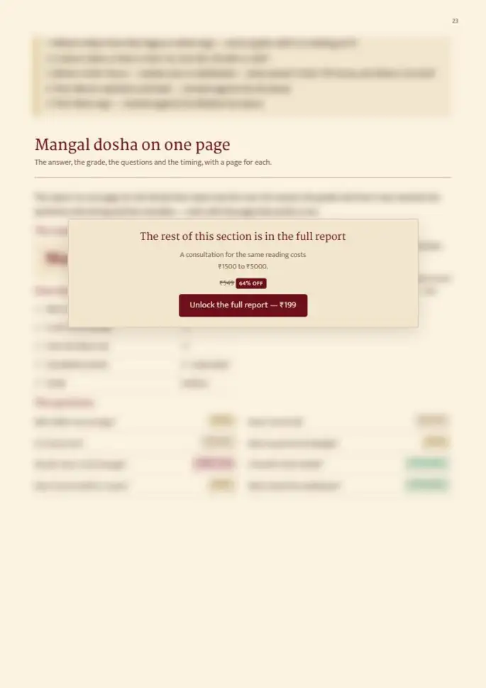 Page 23, blurred — it comes with the report