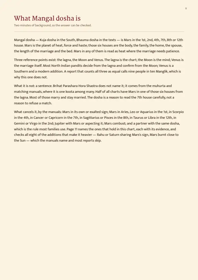 Page 8, blurred — it comes with the report