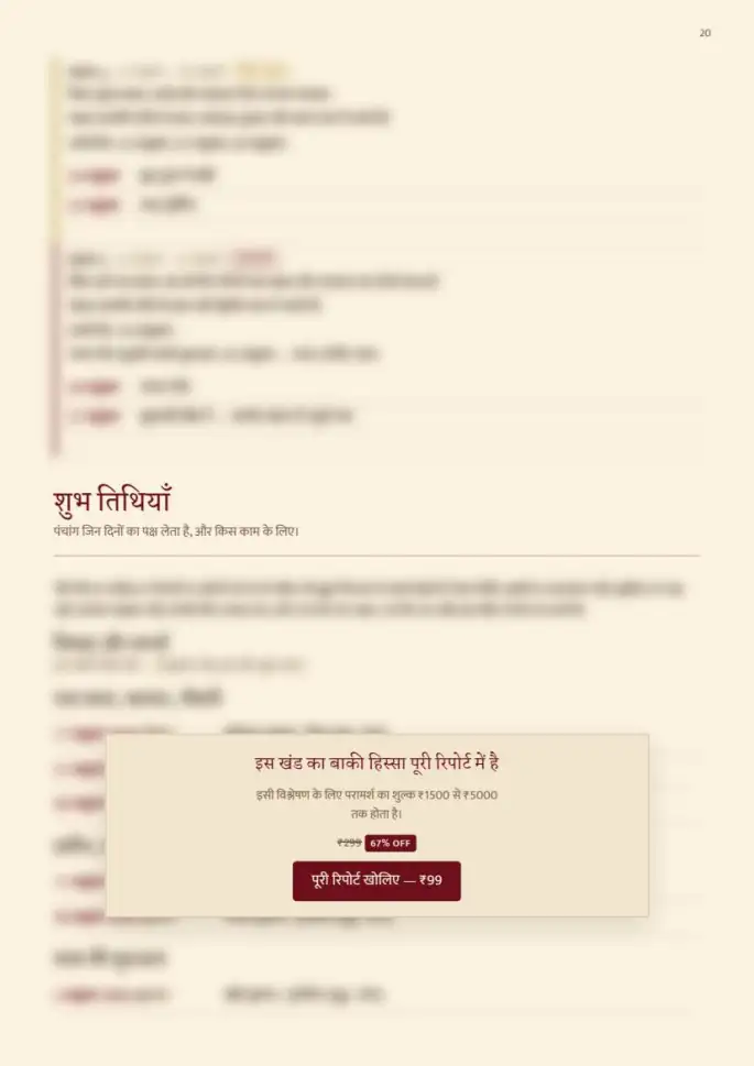 पन्ना 20, धुँधला — रिपोर्ट के साथ मिलता है