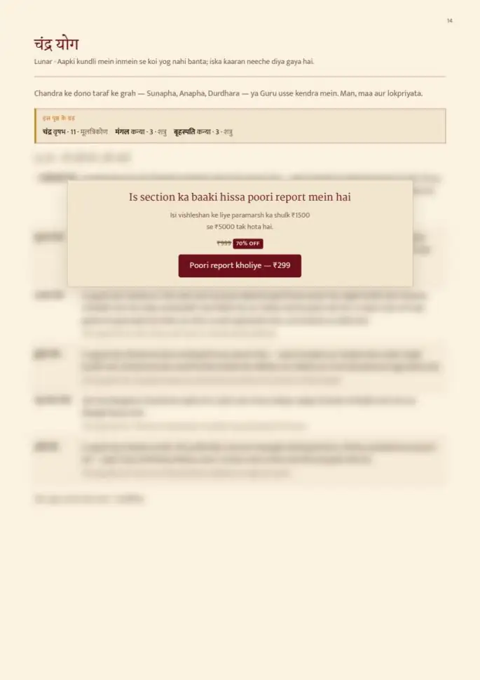 Page 14, blurred — it comes with the report