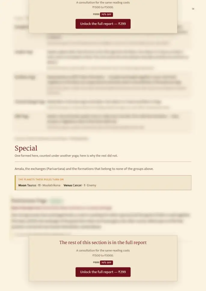 Page 14, blurred — it comes with the report