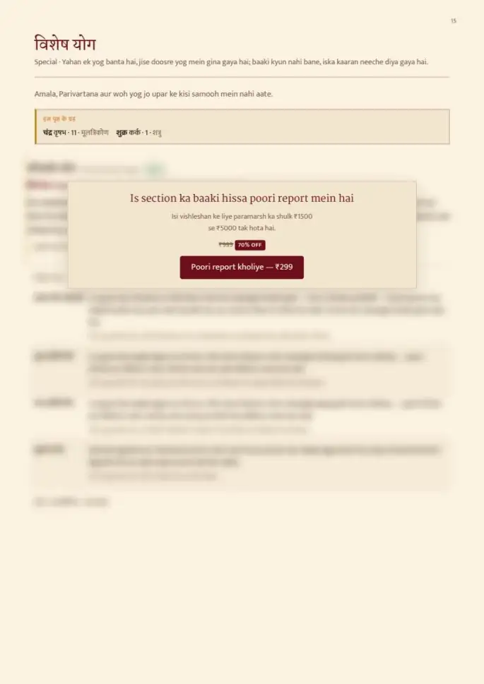 Page 15, blurred — it comes with the report