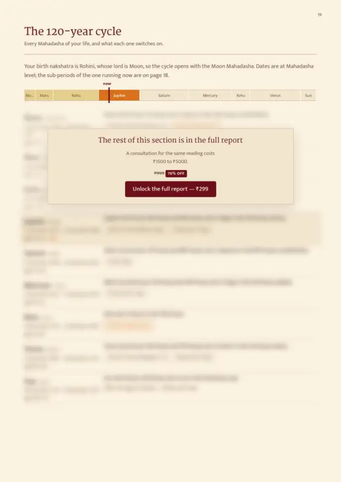 Page 19, blurred — it comes with the report
