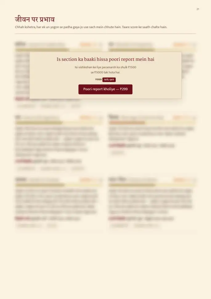 Page 21, blurred — it comes with the report