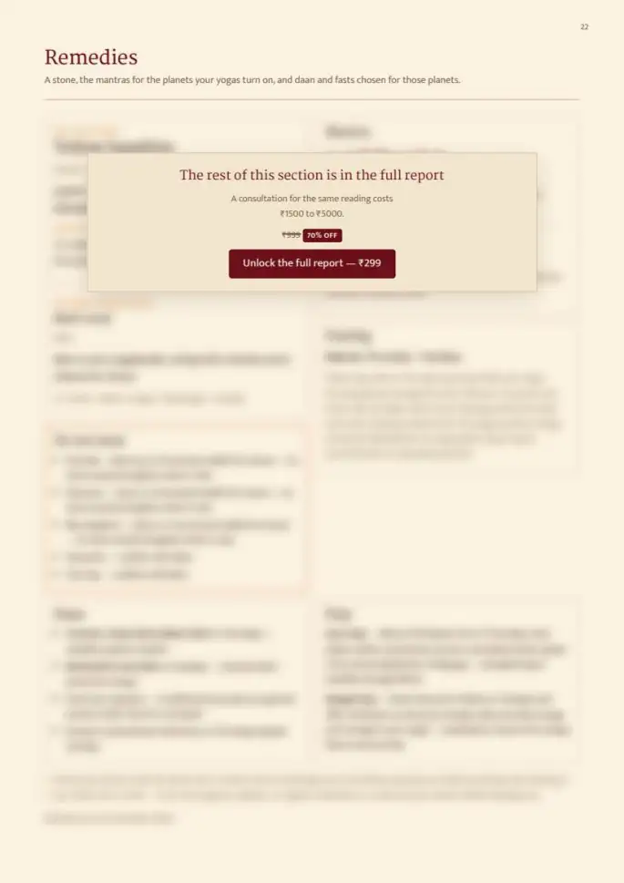 Page 22, blurred — it comes with the report