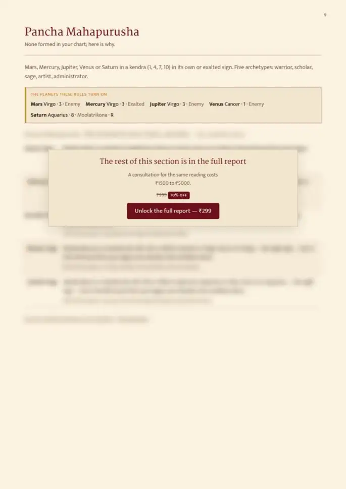 Page 9, blurred — it comes with the report