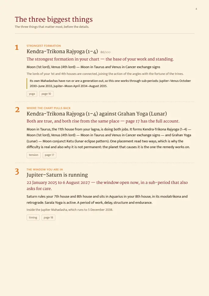 Rajyog Report report, sample page 4