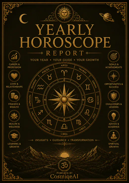 The cover of the Yearly Horoscope report
